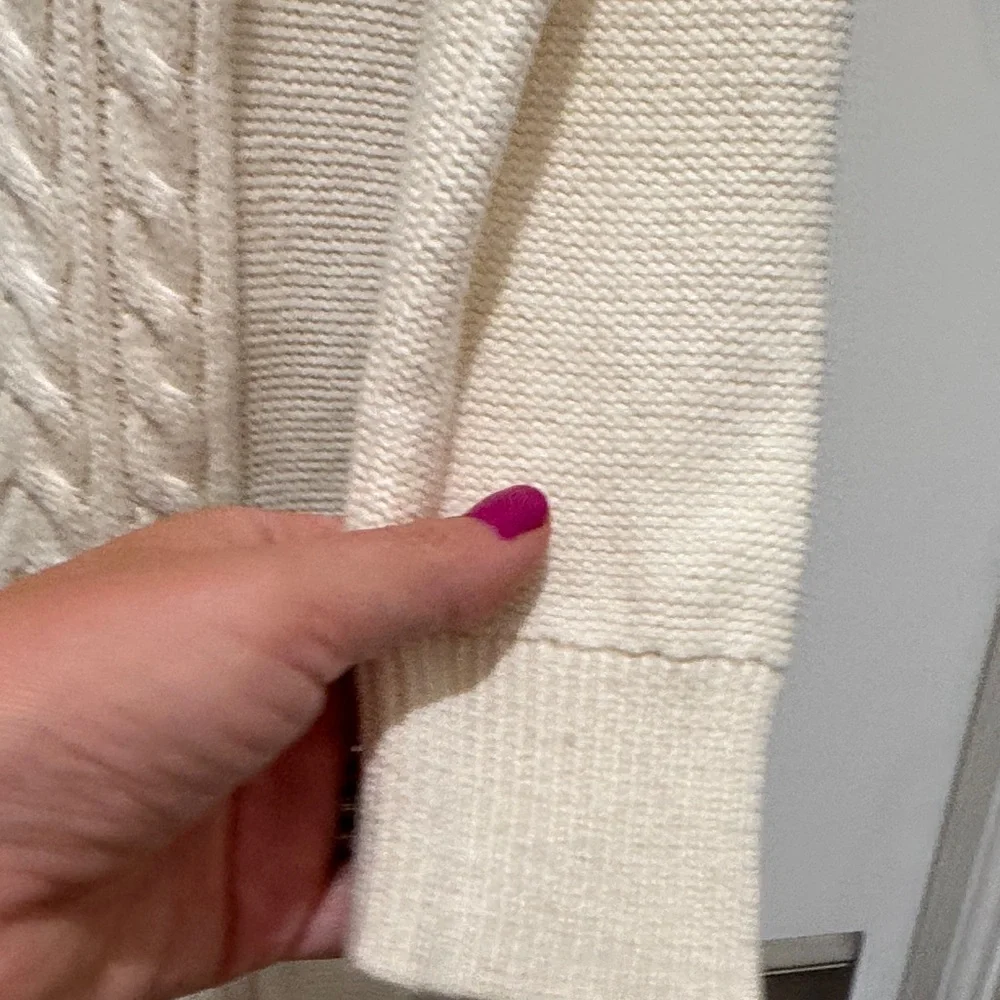 GAP Kids Ivory Cream Cable Knit Casual Long Sleeve Sweater Dress Youth XL
